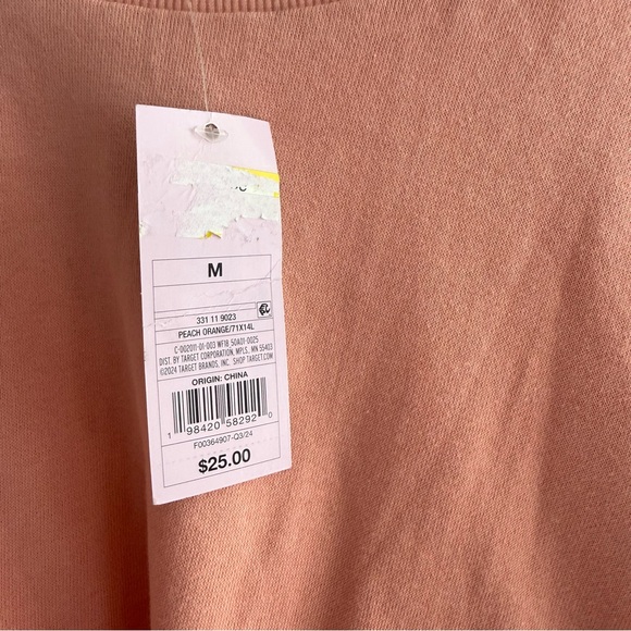 Wild Fable Coral Long Sleeve Cropped Bubble Sweatshirt - Picture 5 of 5